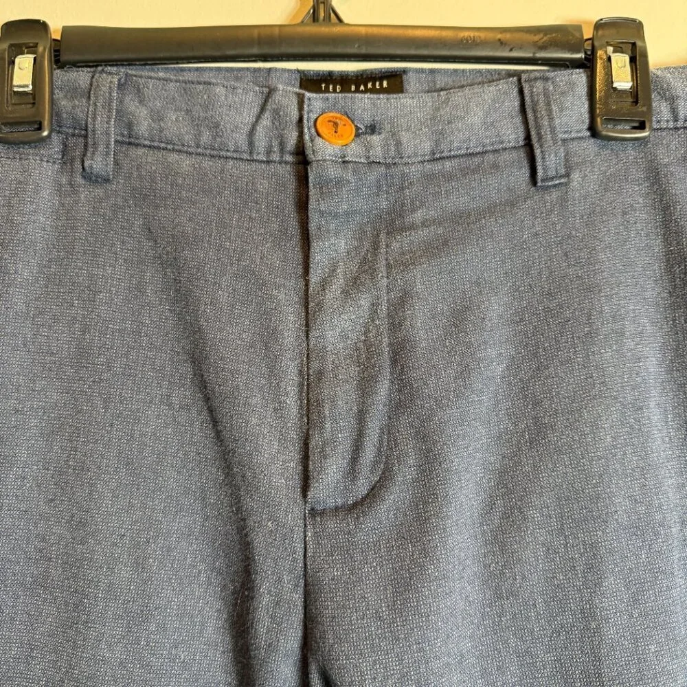 Ted Baker Chino Trouser Dress Pants Men's 34R Blue Preppy Minimalist Formal Work